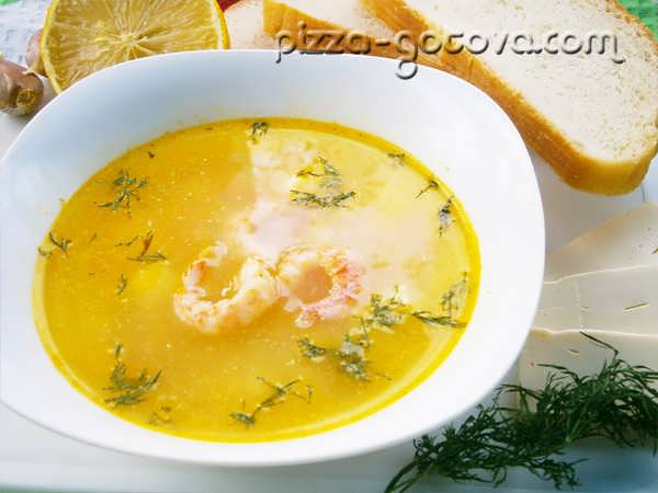 сырный суп с креветками фото